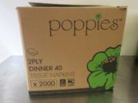 1 x Box of 16 Packets of Poppies 2 Ply Dinner 40 Tissue Napkins