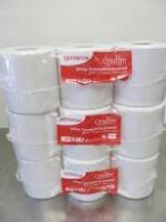 3 x Packs of 6 Rolls Quattro White Standard Centre Feed 2 Ply Tissue