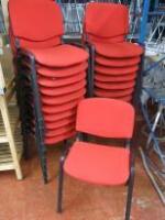 21 x Red Sack Cloth Stacking Chairs