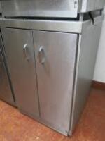 2 Door Metal Cabinet with Shelf. Size H90 cm x W60 cm x D70 cm