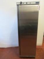 Polar Commercial Stainless Steel Single Door Upright Fridge, Model CD082. Size H185cm x W60cm x D59cm