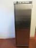 Polar Commercial Stainless Steel Single Door Upright Fridge, Model CD082. Size H185cm x W60cm x D59cm
