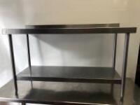 Stainless Steel Prep Table with Shelf Under & Splash Back. Size H84cm x W150cm x D60cm