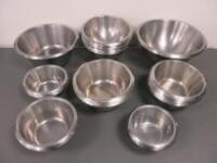 Approx 75 x Assorted Sized Stainless Steel Mixing Bowls