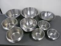 Approx 75 x Assorted Sized Stainless Steel Mixing Bowls