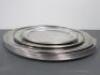 18 x Assorted Sized Stainless Steel Oval Serving Platters - 4