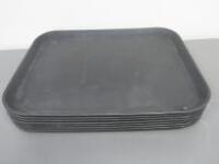 7 x Black Serving Trays, Size 45cm x 36cm