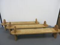 3 x Wooden Display Stands, Size W100cm. NOTE: Missing Wooden Wedges