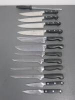 Set of 12 Zwilling Professional Kitchen Knives with Knife Steel (As Pictured/Viewed)