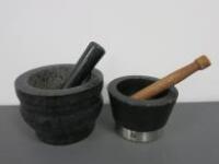 2 x Assorted Pestle & Mortar to Include: 1 x Cole & Mason & 1 x Zwilling