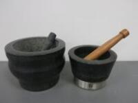 2 x Assorted Pestle & Mortar to Include: 1 x Cole & Mason & 1 x Zwilling