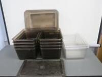 11 x Polypropylene GN 1/1 200 Containers to Include: 10 x Bourgeat with 2 Lids & 1 x Vogue