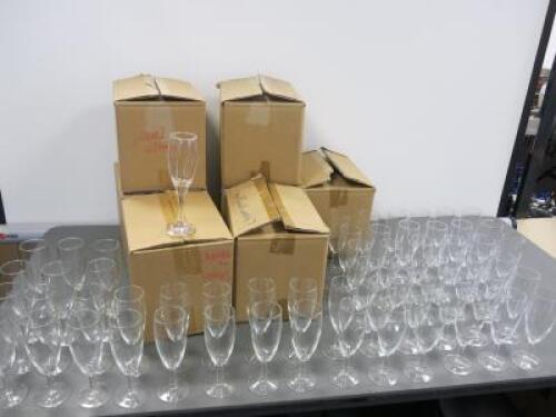 151 x Champagne Glasses (7 x Boxes of 12 & 67 Loose)