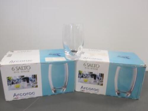 2 x Boxes of 6 Arcoroc Salto 35cl Hi Ball Glasses