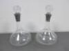 3 x Assorted Sized Wine Decanters. Note: 1 Missing Stopper - 2