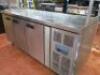 Polar 3 Door Mobile Refrigerated Counter Top Preparation Unit with Shelf Over, Model Polar G597. Size H138cm x W180cm x D70cm - 6