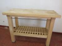 Solid Wood Butchers Block with Rack Under & Rails, Size H90cm x W120cm x D53cm