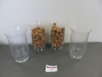 4 x Glass Vases with Corks, Size H30cm x Dia 18cm