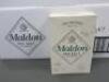 2 x Boxes of 12 Maldon Salt 125g to Include: 1 x Box of 12 Maldon Sea Salt Flakes & 1 x Box of 12 Maldon Smoked Sea Salt - 3