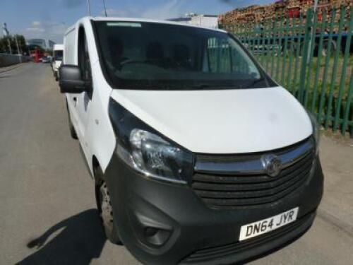 DN64 JYR: Vauxhall Vivaro 2900 CDTI White Panel Van.