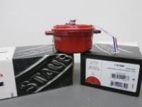 Boxed/New Pair of Staub Mini Round Cocotte 0.25Lt Casserole Dish, Size 10cm