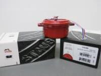 Boxed/New Pair of Staub Mini Round Cocotte 0.25Lt Casserole Dish, Size 10cm