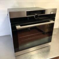 AEG BSK882320M, Integrated Electric Steam Boost Multifunction Single Oven with Command Wheel. Comes with 2 x Shelves, Shallow Tray, Deep Tray with Grill, Drip Tray, Runners & Temperature Probe