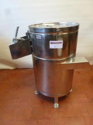 Spomasz Naklo 52kg Stainless Steel Potatoes Peeler/Tumbler, S/N 6898, DOM 2010, 3 Phase.