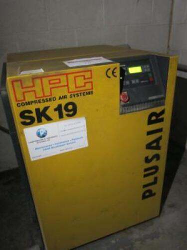 Kaeser HPC SK19 Pulsar Rotary Screw Compressor, S/N 1.9760.5/1359, Hrs 33730, Last Service Date 03/2020.