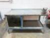 J.A.S.Metal Workbench with Door, Shelf Under & Record 5 Ton Engineers Vice. Size H85cm x D75cm x W150cm. - 2