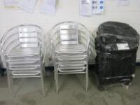 12 x Aluminium Lightweight Outdoor Bistro Chairs.