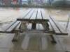 Heavy Wooden Picnic Table, Size H77cm x W183cm x D152cm. - 2