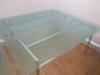 4 x Glass Top Metal Base Meeting Tables, Size H74cm x W180cm x D80cm. - 3