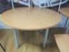 3 x Light Wood Tables to Include: 2 x Round Meeting Tables, D120cm & 1 x Sq Coffee Table 60cm x 60cm. - 4