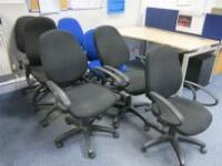 7 x Assorted Hopsack Cloth Operators Chairs (Condition As Viewed/Picture)