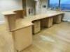 Quantity of Assorted Office Furniture to Include: 1 x Reception Counter, 7 x Wave Desks, 6 x Pedestals, 7 x 4 Drawer Filing Cabinets, 1 x Executive Office Suite, 1 x Book Case & 1 x Nobo Projector Trolley (As Viewed/Pictured). - 3