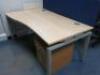 Quantity of Assorted Office Furniture to Include: 1 x Reception Counter, 7 x Wave Desks, 6 x Pedestals, 7 x 4 Drawer Filing Cabinets, 1 x Executive Office Suite, 1 x Book Case & 1 x Nobo Projector Trolley (As Viewed/Pictured). - 7