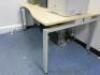 Quantity of Assorted Office Furniture to Include: 1 x Reception Counter, 7 x Wave Desks, 6 x Pedestals, 7 x 4 Drawer Filing Cabinets, 1 x Executive Office Suite, 1 x Book Case & 1 x Nobo Projector Trolley (As Viewed/Pictured). - 9