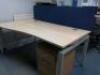 Quantity of Assorted Office Furniture to Include: 1 x Reception Counter, 7 x Wave Desks, 6 x Pedestals, 7 x 4 Drawer Filing Cabinets, 1 x Executive Office Suite, 1 x Book Case & 1 x Nobo Projector Trolley (As Viewed/Pictured). - 11