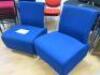 26 x Assorted Chairs to Include: 12 x Black Hopsack Cloth Stacking Chairs, 6 x Red Hopsack Cloth Stacking Chairs, 4 x Blue Hopsack Cloth Stacking Chairs, 2 x Orange Hopsack Cloth Stacking Chairs & 2 x Blue Hopsack Cloth Meeting Chairs. - 2