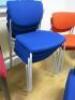 26 x Assorted Chairs to Include: 12 x Black Hopsack Cloth Stacking Chairs, 6 x Red Hopsack Cloth Stacking Chairs, 4 x Blue Hopsack Cloth Stacking Chairs, 2 x Orange Hopsack Cloth Stacking Chairs & 2 x Blue Hopsack Cloth Meeting Chairs. - 3