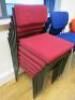 26 x Assorted Chairs to Include: 12 x Black Hopsack Cloth Stacking Chairs, 6 x Red Hopsack Cloth Stacking Chairs, 4 x Blue Hopsack Cloth Stacking Chairs, 2 x Orange Hopsack Cloth Stacking Chairs & 2 x Blue Hopsack Cloth Meeting Chairs. - 5