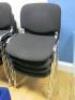 26 x Assorted Chairs to Include: 12 x Black Hopsack Cloth Stacking Chairs, 6 x Red Hopsack Cloth Stacking Chairs, 4 x Blue Hopsack Cloth Stacking Chairs, 2 x Orange Hopsack Cloth Stacking Chairs & 2 x Blue Hopsack Cloth Meeting Chairs. - 6