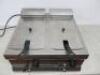 Lincat Table Top Twin Tank Electric Deep Fat Fryer, Model DF66, S/N 30230911. Comes with 2 Baskets & Instruction Manual.