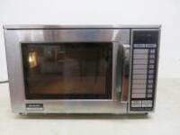Sharp 1500w Commercial Microwave, Model R-22AT, S/N 190603554. Comes with Instruction Manual.