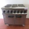 Lincat 6 Hob Electric Range Cooker with Oven Under, 3 Phase on Castors.