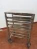 Vogue Gastronorm 7 Level Racking Trolley On Castors. Size H90cm x W39cm x D56cm. - 4