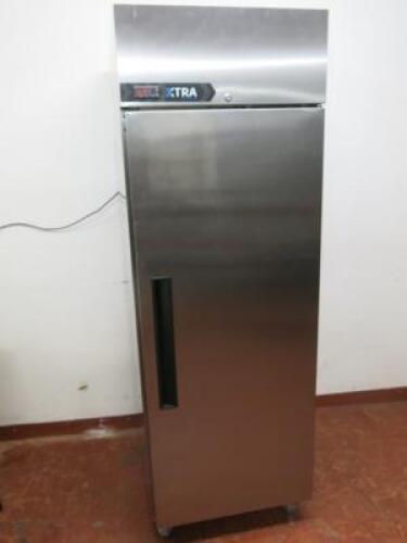 Foster Xtra Single Door Refrigerated Cabinet, Model XR600H, S/N E5558993, DOM 07/2019. Comes with Instruction Manual. Size H198cm x W68cm x D68cm.