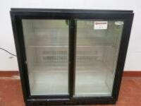 Interlevin 2 Door Back Bar Cooler, Model PO20S . Size H90cm x W90cm x D52cm.