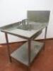 Large Stainless Steel Single Bowl Sink with Splash Guard with Shelf Under & Mixer Tap. Size H91cm x W100cm x D71cm. - 5